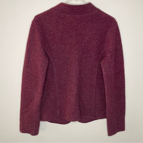 Eileen Fisher Burgundy One Button Wool Jacket Size S - Picture 5 of 5